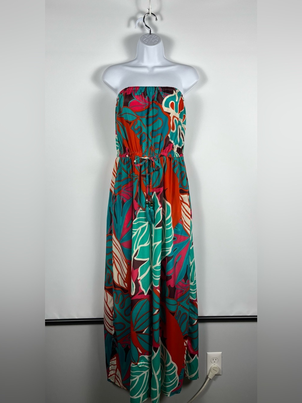 True Destinations Resort Wear Strapless Wide Leg Jumpsuit Size Large